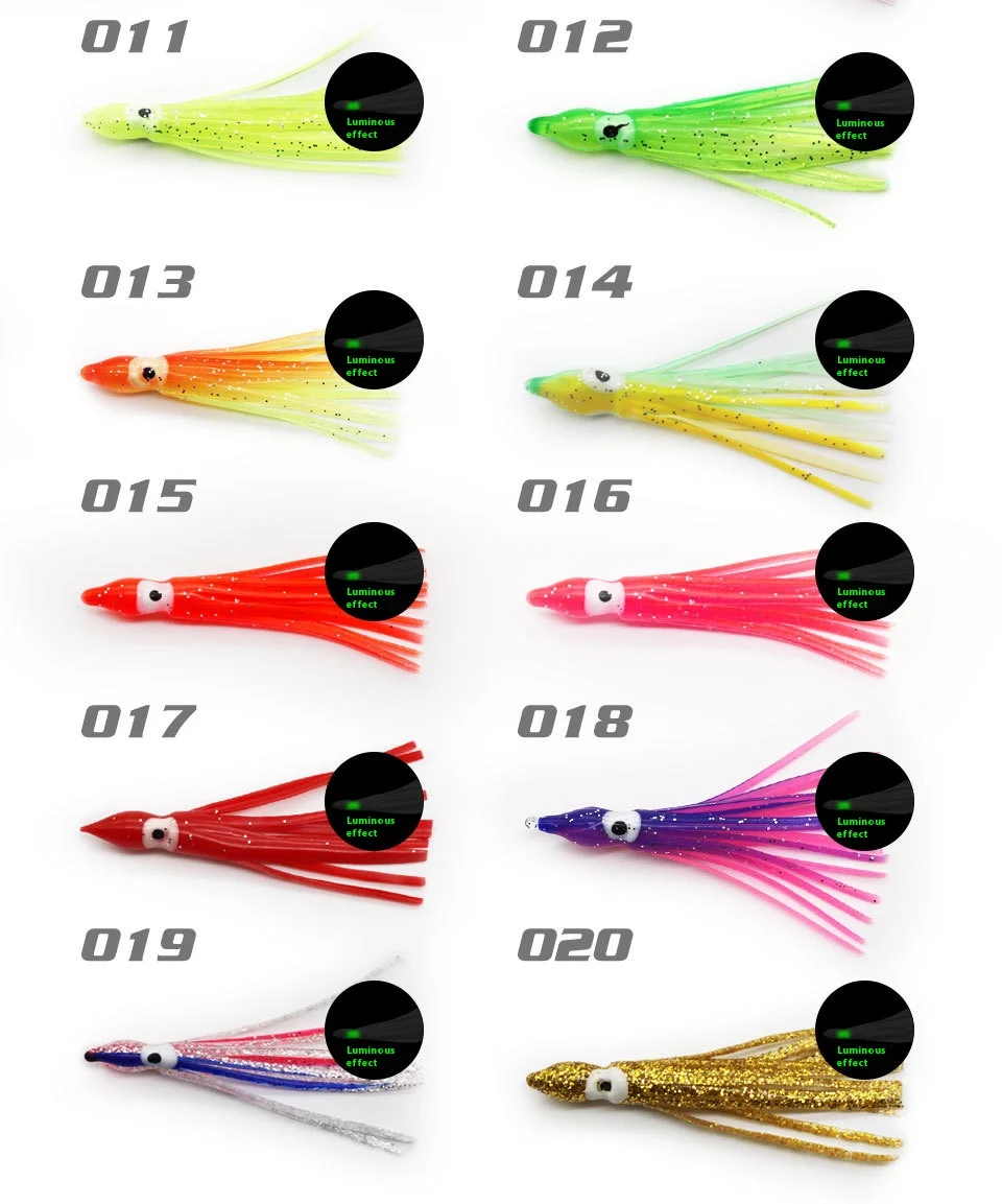 5 Teile/beutel 5-12 cm 20 Farben Glow Tintenfisch für Angeln Locken Weiche Gummi Octopus Tintenfisch Rock Köder meerwasser Künstliche Köder für Bass – Detail 8