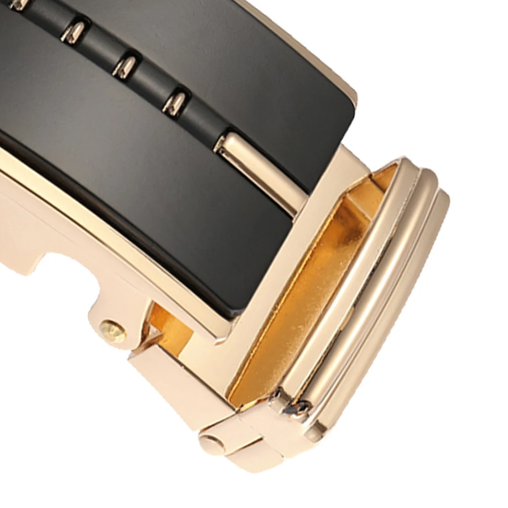 مشبك حزام أوتوماتيكي للرجال مصنوع من خليط معدني متين ومقاوم للخدش باللون الأسود وإبزيم فريد لحزام الأعمال #6