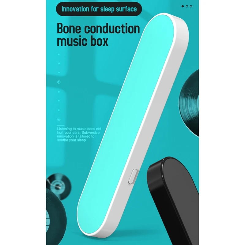 Caja de música de conducción ósea, Altavoz Bluetooth inalámbrico portátil, estéreo, bajo, almohada, mejora el sueño, Facebook, nuevo