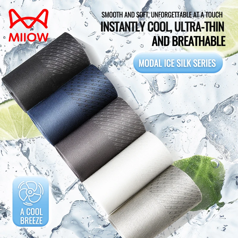 MiiOW Ice Silk Modal Socks Summer Thin Long Socks Men Breathable Mesh Antibacterial Sport Cotton Middle Tube Dress Business Sock