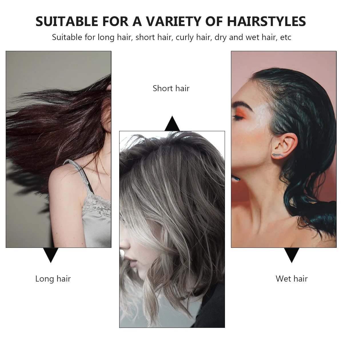 

3pcs Hair Comb Set 3 Sizes Anti-Static Massage Comb For Scalp Care Salon Home Use Ergonomic Handle Fatigue Relief