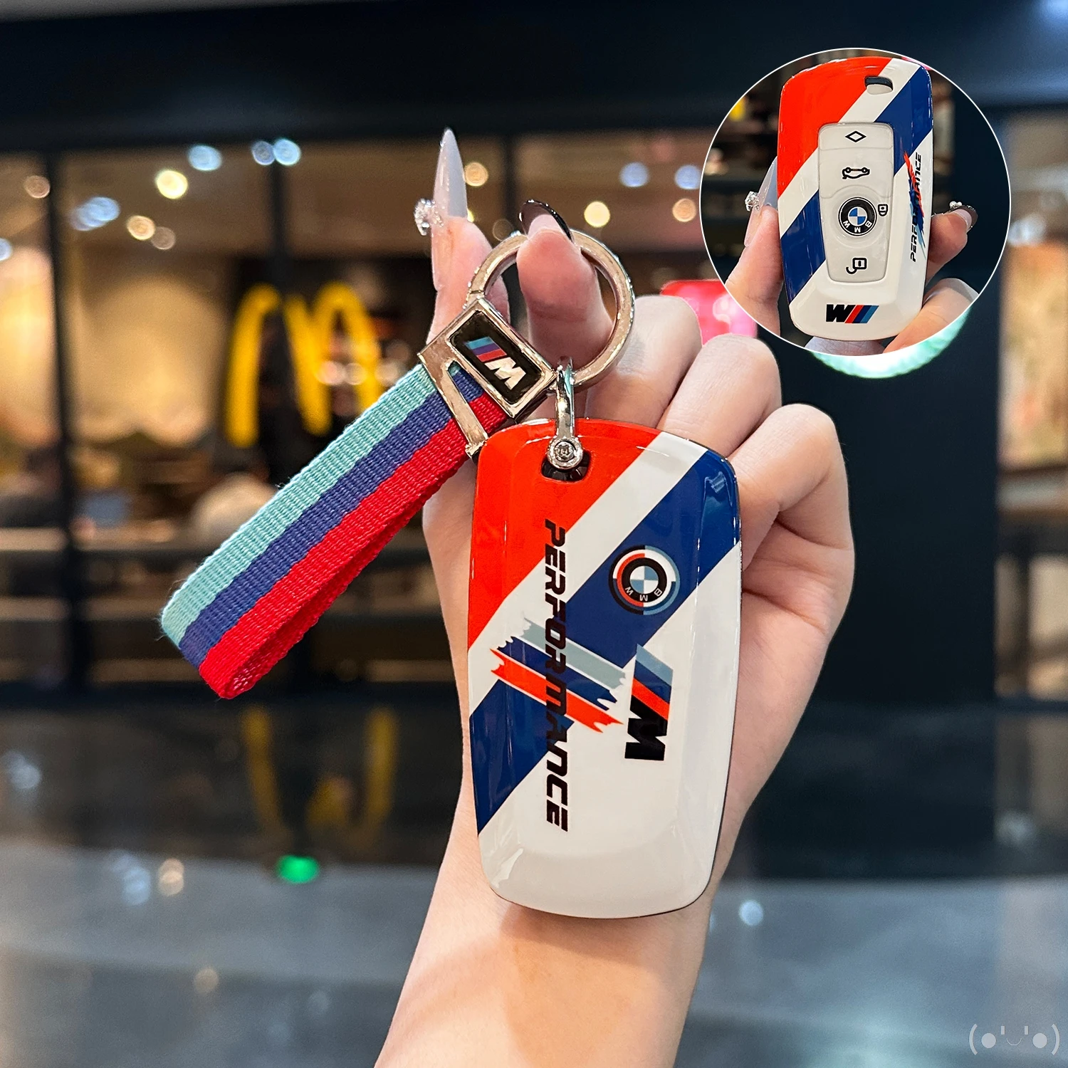 

Sticker For BMW F20 G20 G30 X1 X3 X4 X5 G05 X6 X7 G11 F15 F16 G01 G02 F48 G30 Racing Style Key Shell Key Bag Cover Key Rings