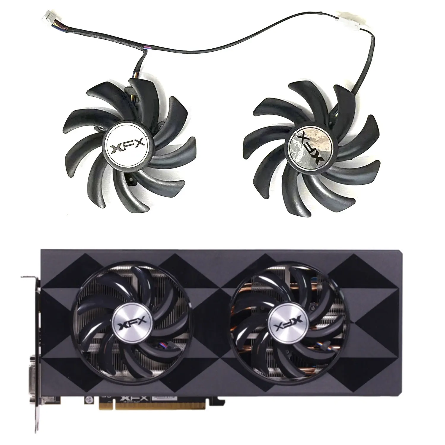 

Brand new 2 FAN 4PIN 85MM suitable for XFX R9-280X 390 280 280X 270 270X Black Wolf Internet Cafe version graphics card