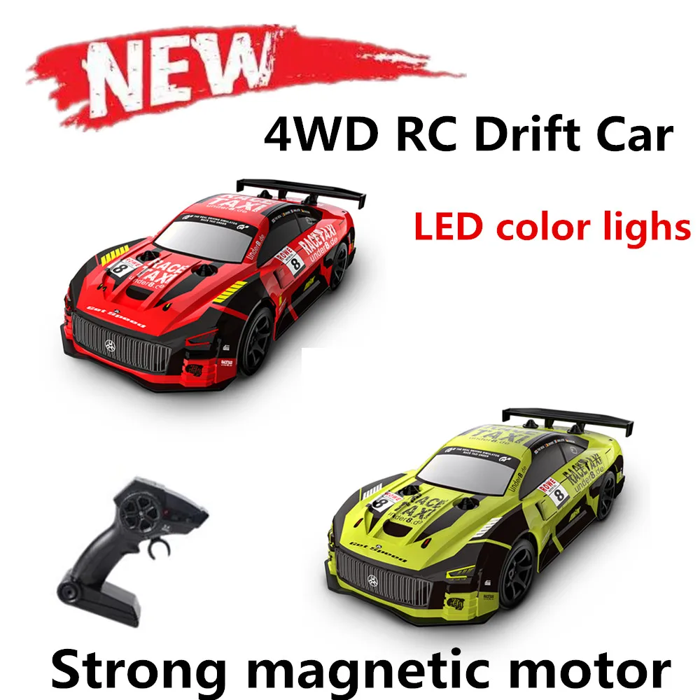 Coche de derrape 4WD RC 1/20, vehículo de carreras de alta velocidad con luces LED de Color, 2,4G, vehículo deportivo eléctrico, regalos