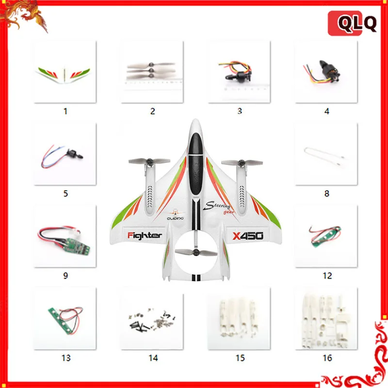 Wltoys Rc Plane X450 Model Airplane Accessories, Six Channel Brushless Remote Control Glider Accessories