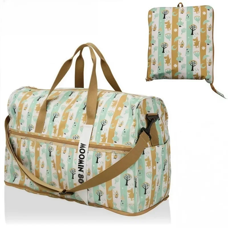 Cartoon M-Moomins Foldable Travel Duffel Bag Large Capacity Clothes Organizer Pouch Portable Handheld Crossbody Luggage Storage view 4