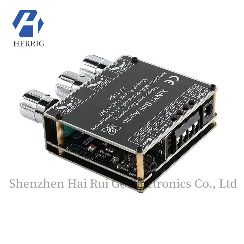 

XY-T15H 2.0 stereo dual-channel Bluetooth digital power amplifier module, 15W + 15W with high and low frequency adjustments