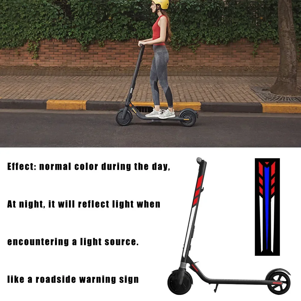 Reflective Stickers For Ninebot ES1 ES2 ES3 ES4 Electric Scooter PVC Body Decoration Safety Night Warning Reflective Sticker