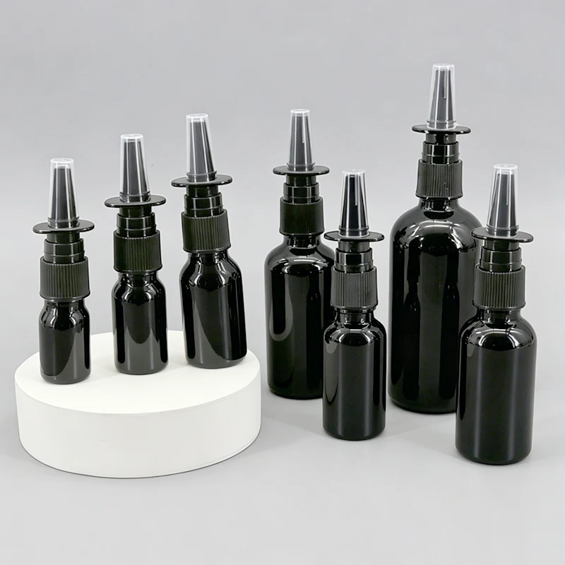 

12 X 5ml 10ml 15ml 20ml 30ml 50ml 100ml glossy black glass bottle with straight spray atomizer 30cc 1oz Bright bottles