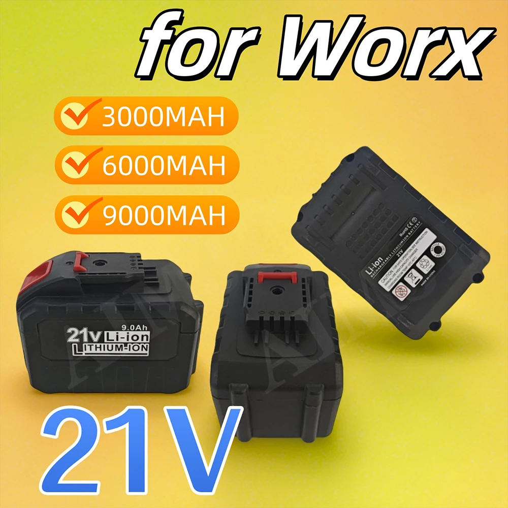 

21 В аккумулятор для электрического электроинструмента Worx, обрезка 3000/6000/9000 мАч, литиевая пила, перкуссия WA3551 WA3553 WA3641 WG629E