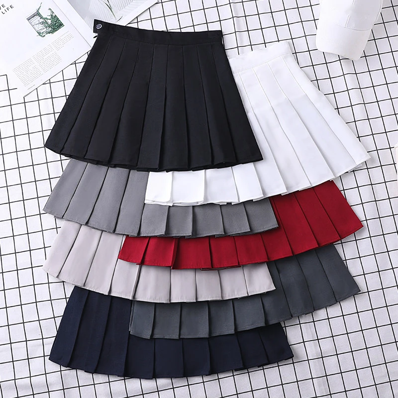 Black Skirt Pleated Egirl Eam School Girl Uniform Y2k Korean Style Kawaii High Waist Short Mini A Line Summer Women\'s Clothing