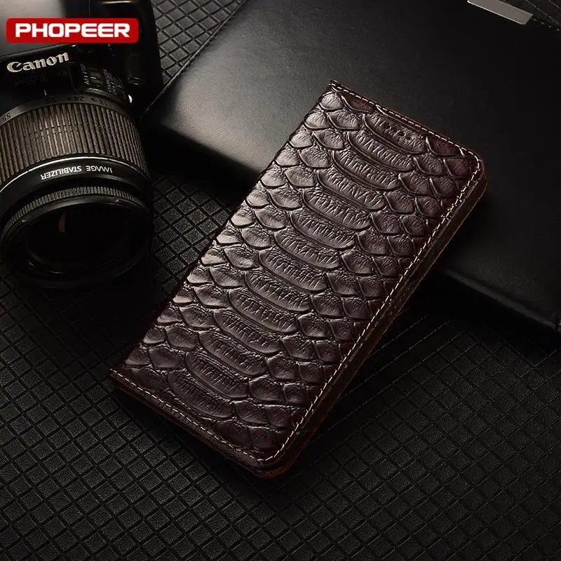 Python Skin Case For Oukitel WP20 WP21 WP22 WP23 WP26 WP27 WP28 WP30 WP32 Pro Genuine Leather Cover