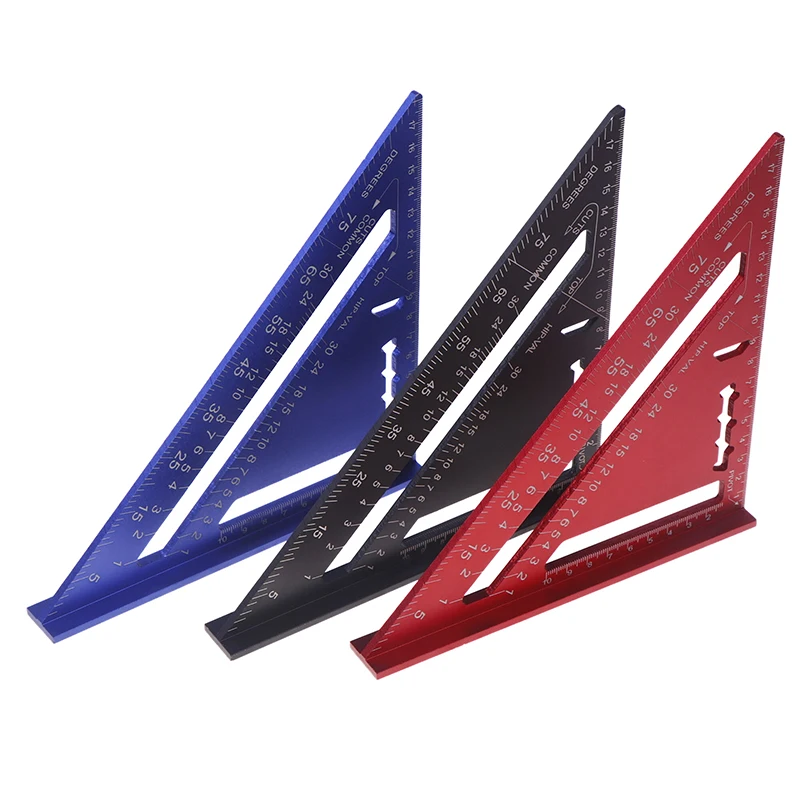 7-inch Metric Woodworking Aluminum Alloy Triangle Gauges Right Angle Ruler Measuring Gauging Tools High Precision Marker Ruler