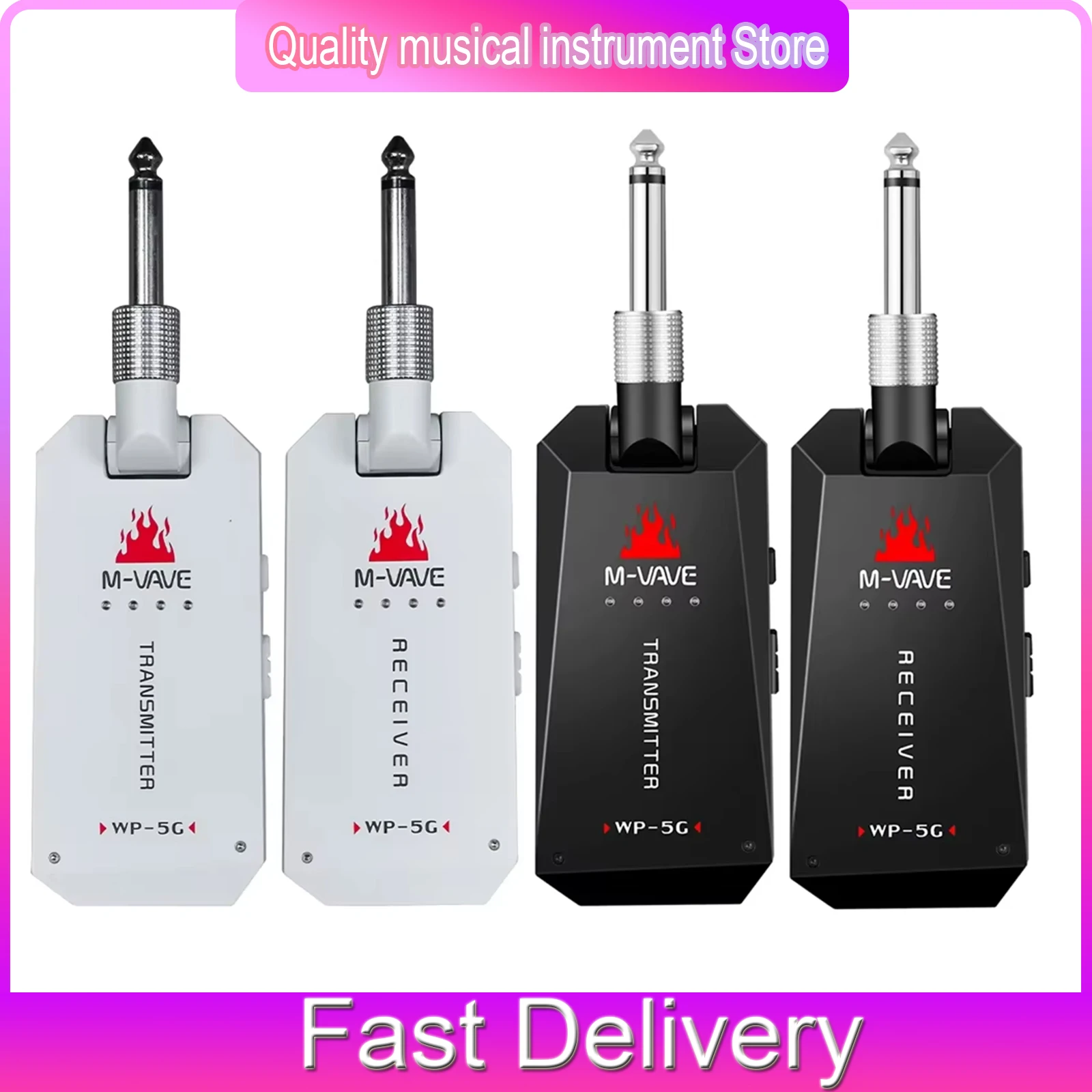 

﻿ M-VAVE WP-5G 5.8G Wireless Electric Guitar System Rechargeable Wireless Audio Transmitter Receiver For Guitar Amplifier