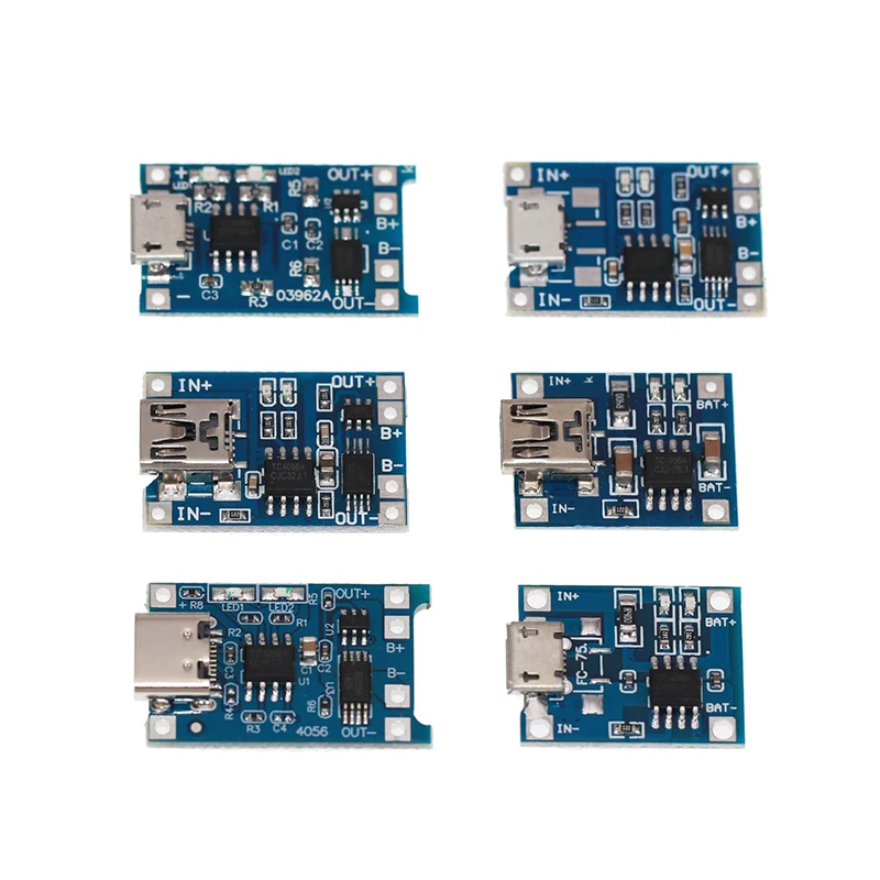 5Pcs New Lithium Battery Charger Module Charging Board With Protection Dual Functions Over Impact Over Discharge Protections