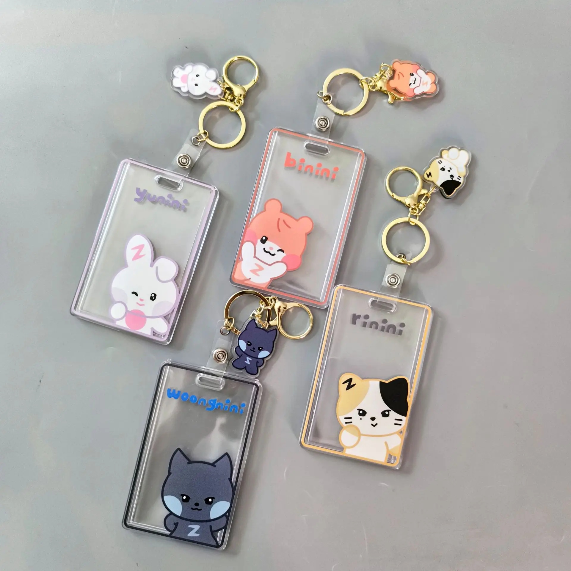 KPOP ZB1 Card Holder Keychain ZEROBASEONE Cartoon Acrylic Photo Frame Keyring Bag Pendant Ricky Matthew Zhanghao Hanbin Fan Gift