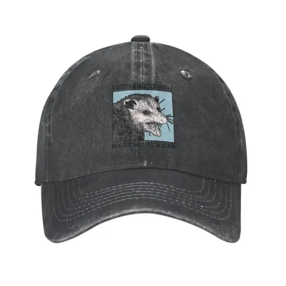 Let's Eat Trash Get Hit By A Car Baseball Cap Hip Hop Women Men's Adjustable Possum Lovers Dad Hat  Japanese Style Hat Fashion