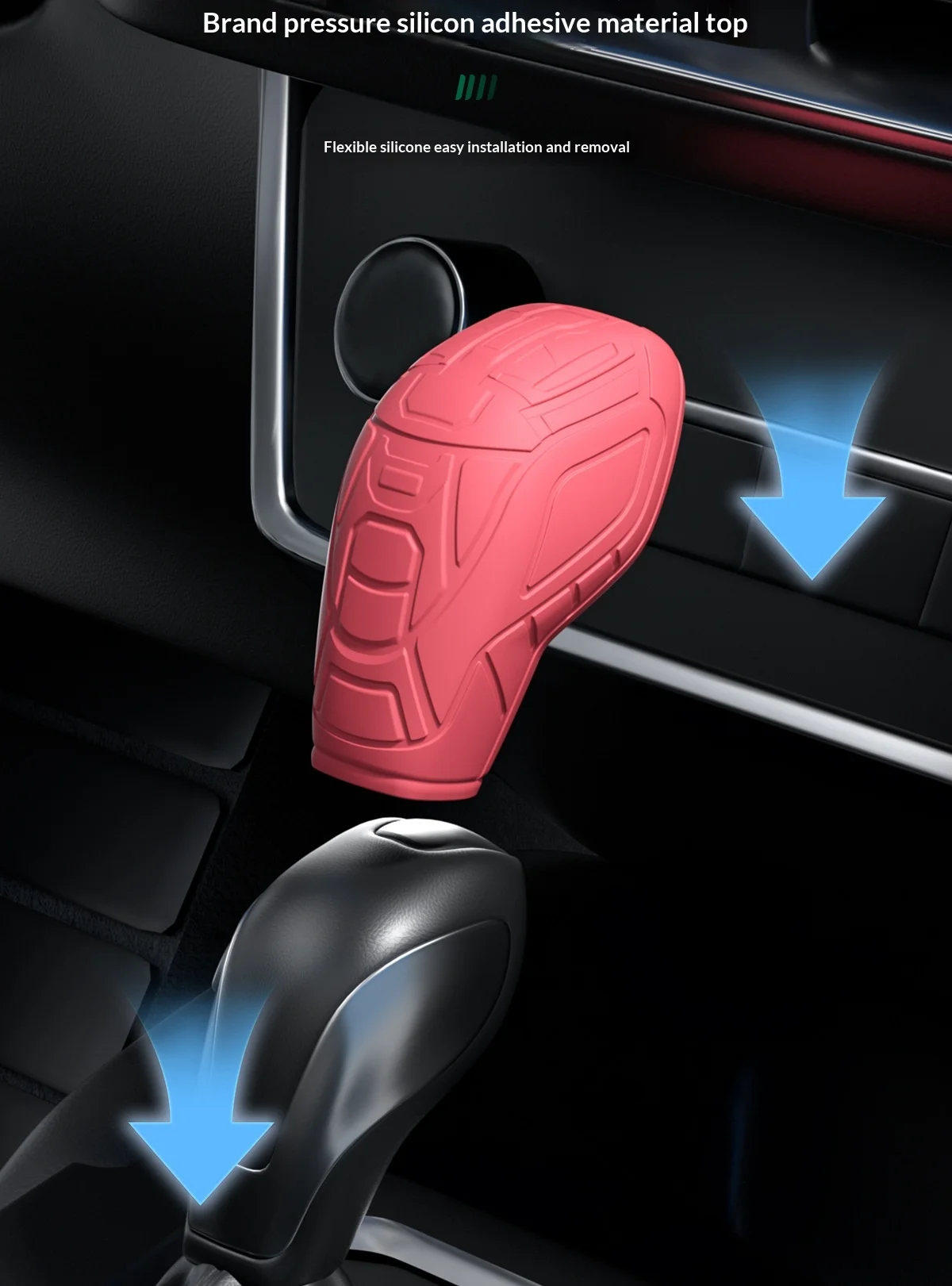Auto-Leder-Carbonfaser-Schaltknaufabdeckung für Ford EcoSport Escape Fusion C-Max Energi Wagon Fiesta Focus Transit Van MK3 – Detail 12