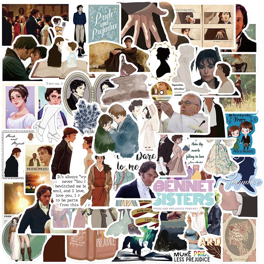 10/30/50PCS TV Show Pride and Prejudice Stickers Cartoon Simple Style Graffiti Decoration Decals Toy DIY Fridge Laptop Notebook