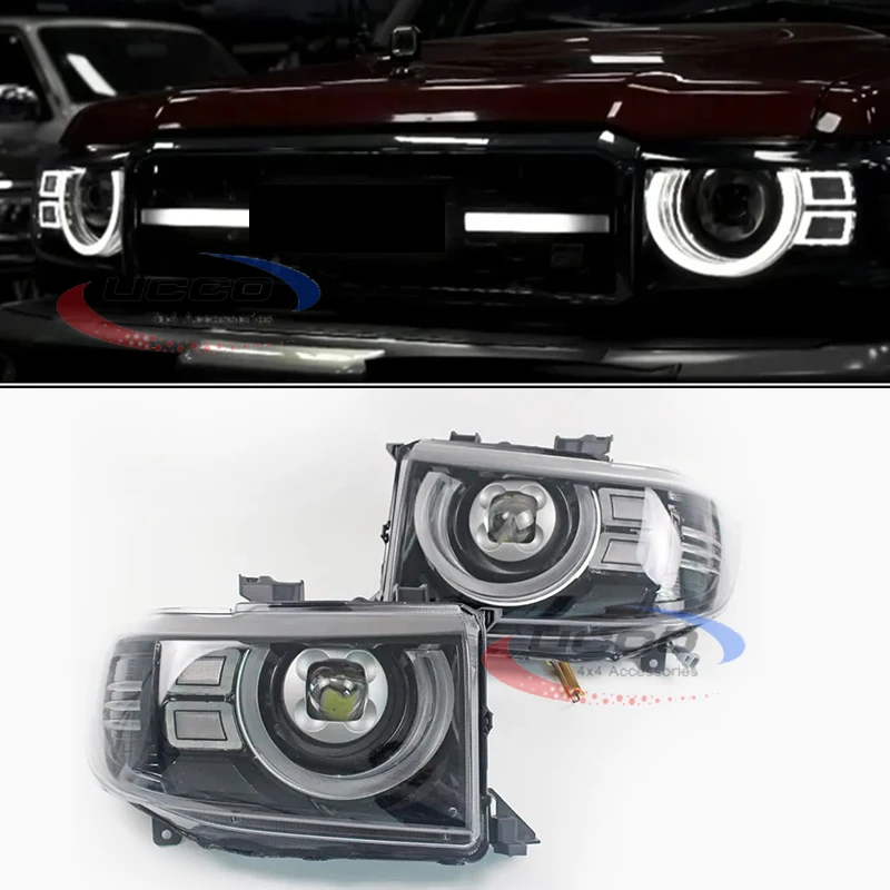 Modified headlights GR car headlights front bumper lights LED headlights for Land Cruiser pickup LC79 LC75 LC71 FJ79