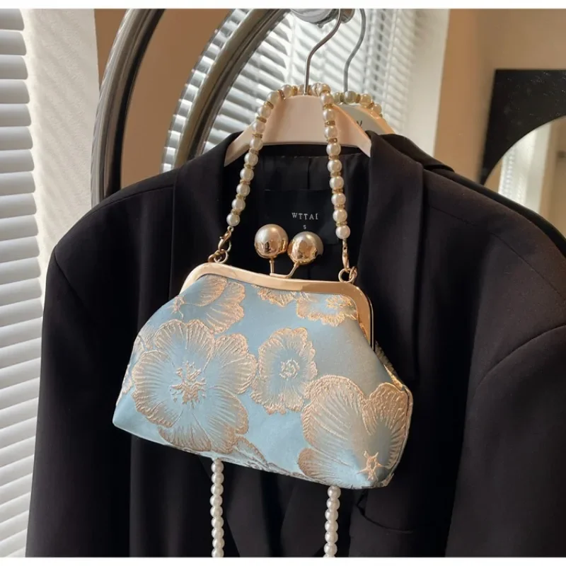 

Hot Sales Beading Frame Fashion Crossbody Bags Floral High Quality Pearl Sense of Luxury Shoulder Bags for Women 2024 New