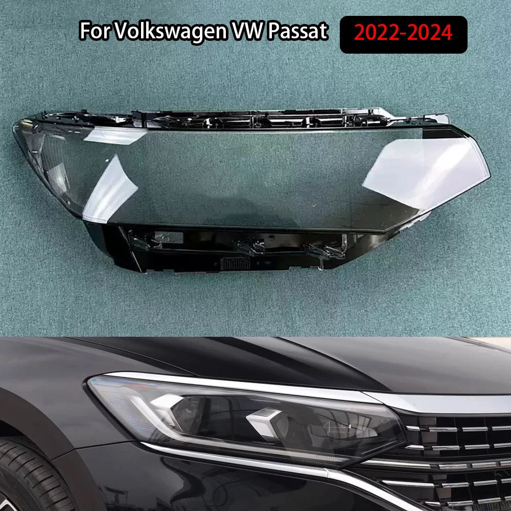 

For Volkswagen VW Passat 2022-2024 Headlight Cover Transparent Headlamp Lamp Shell Lens Replace Original Lampshade Plexiglass