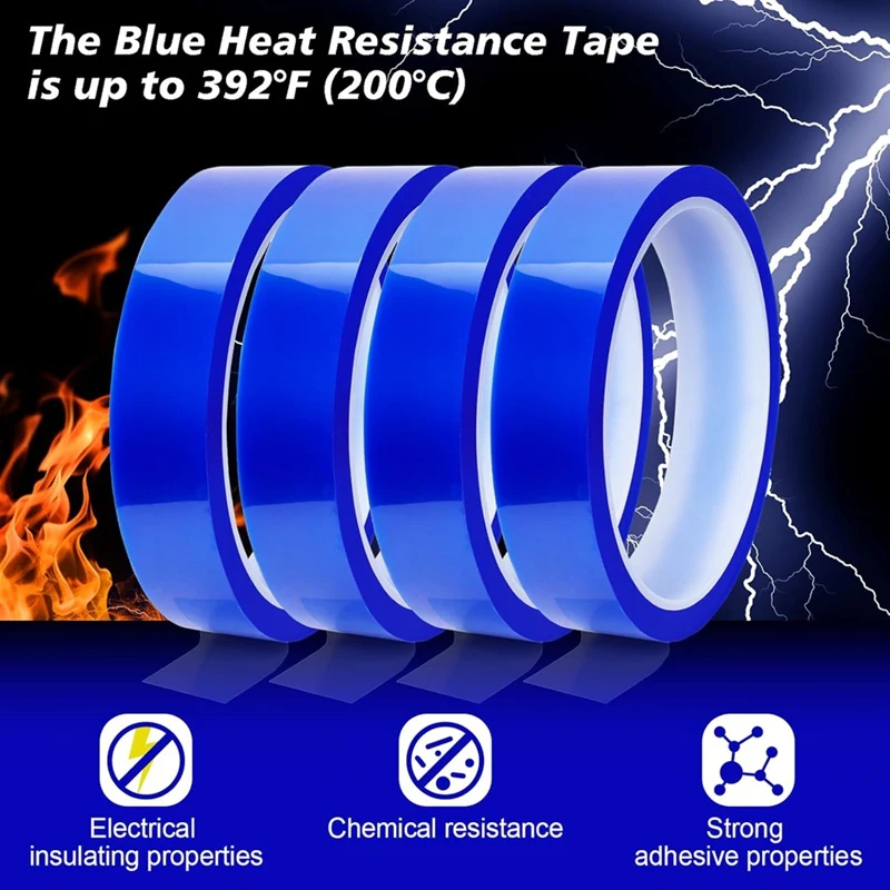 4Rolls Heat Tape For Sublimation 20Mm X 33M For Heat Press Heatresistant Tape For Sublimation Adhesive Heatresistant