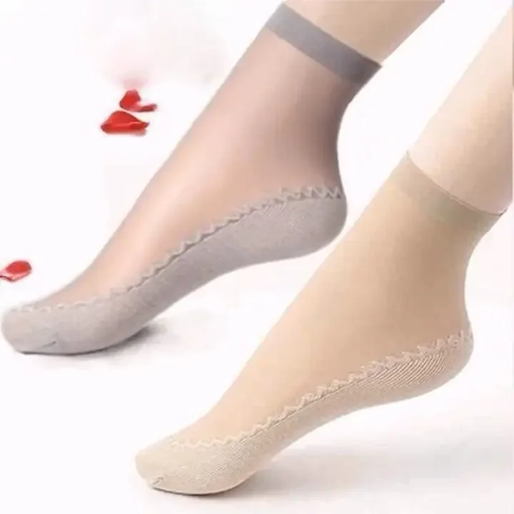 Transparent Soft Spring Summer Ultrathin Breathable Elastic Crystal Silk Women Sock Casual Lightweight Female Fashion Boat Socks image 3