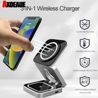 3 In 1 Foldable Magnetic Wireless Charger Station Stand for iPhone 15 14 13 12 Pro Max Plus AirPods 2/3 iWatch 8/7 Fast Charging