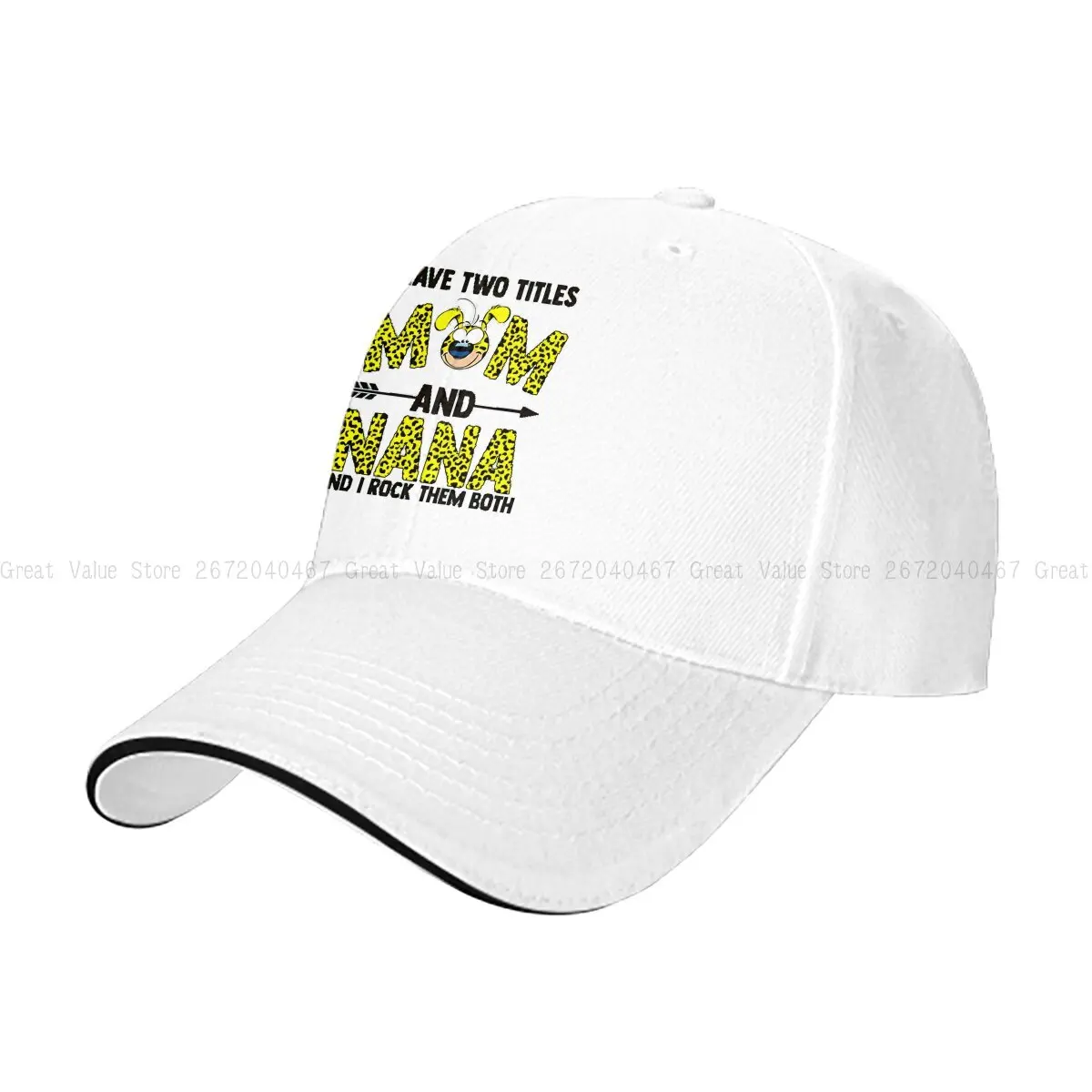 Pure Color Dad Hats I Have Two Titles Mom And Nana Men's Hat Sun Visor Baseball Caps Marsupilami Cartoon Peaked Cap