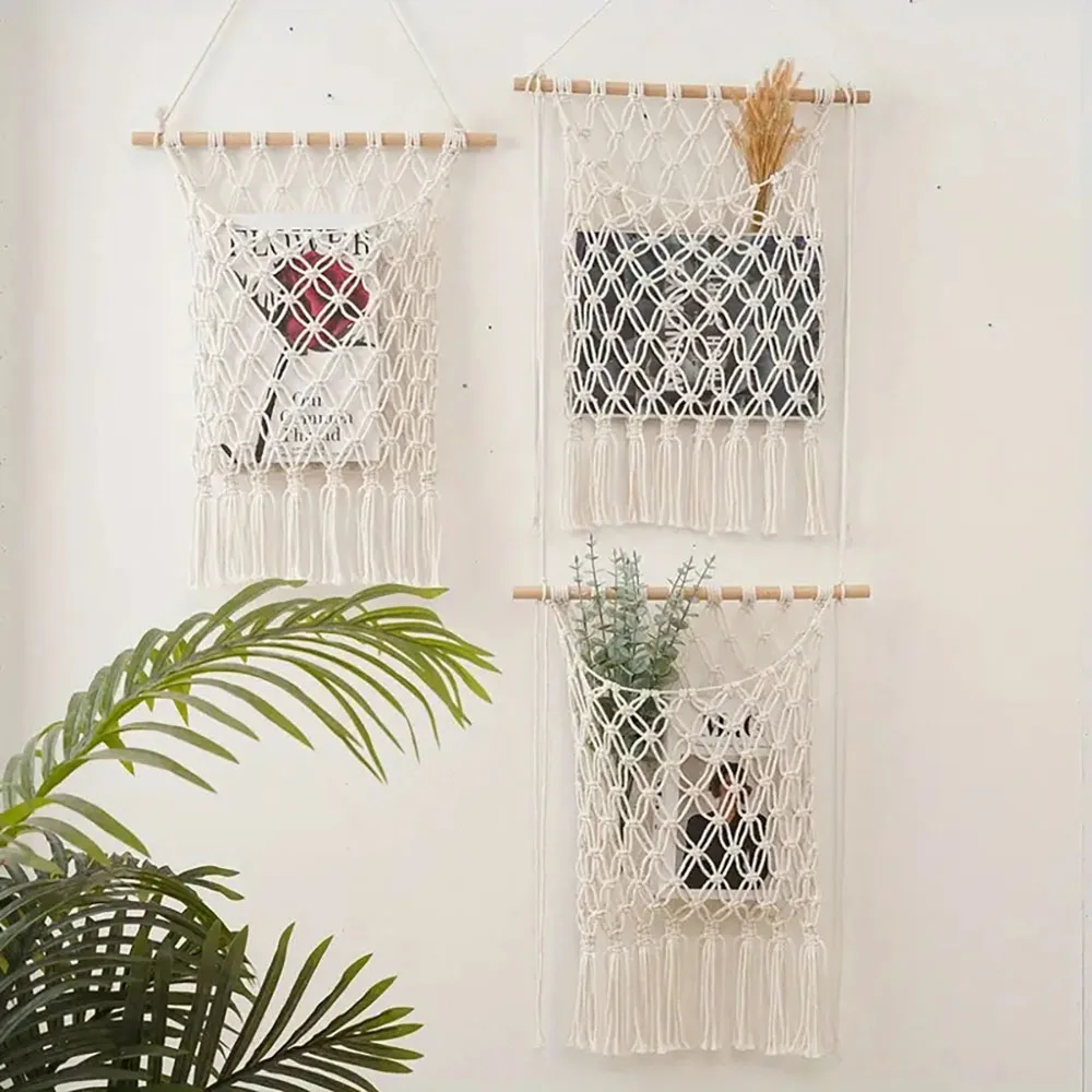 1 Stück handgewebtes, an der Wand montiertes Aufbewahrungsnetz, hängendes Tür-Aufbewahrungsregal, geeignet für die Aufbewahrung von Plüschtieren, Büchern und kleinen Gegenständen