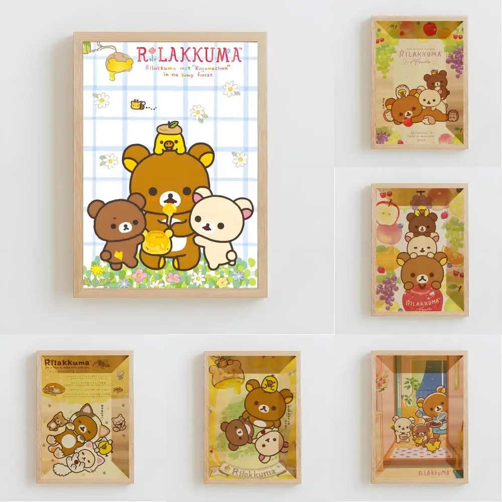 Cute Cartoon R-rilakkuma Poster High-Quality And Affordable Wall Stickers For Dormitory And Living Room Decoration