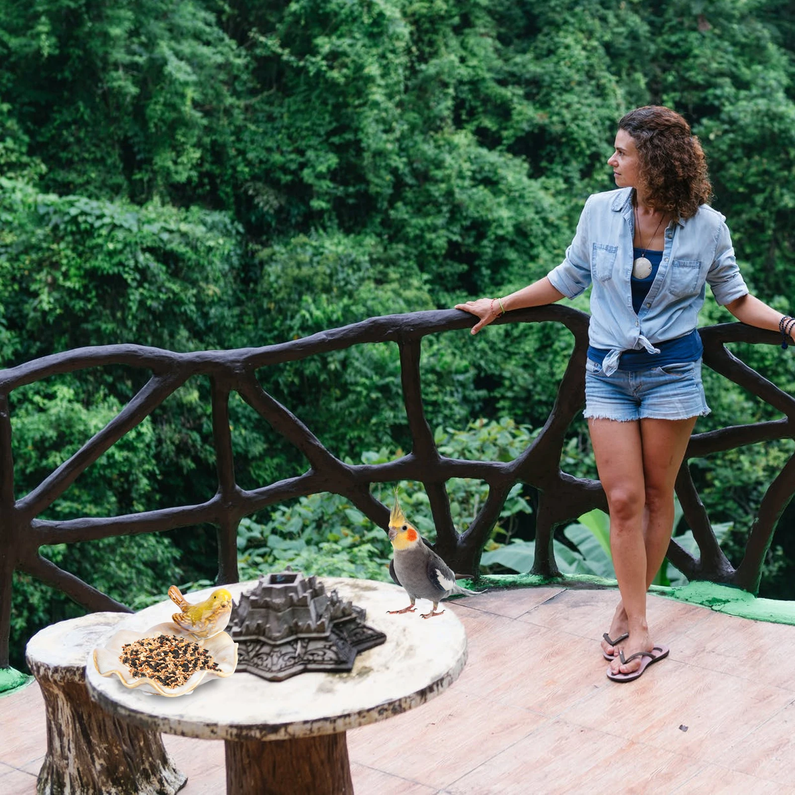 

Decorative Bird Feeder Storage Adornment Ceramic Ashtray Home Decoration Household Ornament