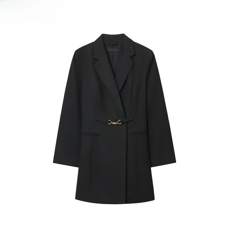 

Осенний новый женский костюм, юбка для поездок на работу, тренд 2025, длинный свек с диагональным узором, теплый полиэфирное волокно, одна пуговица