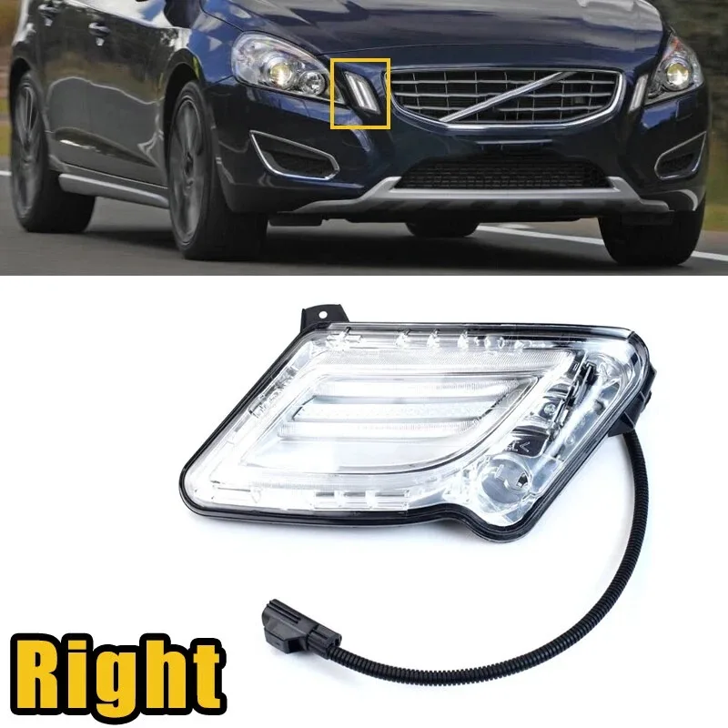 

For Volvo S60 2011-2013 Front LED Day Running Marker Indicator Light Turn Signal Lamp 31278557 31278558