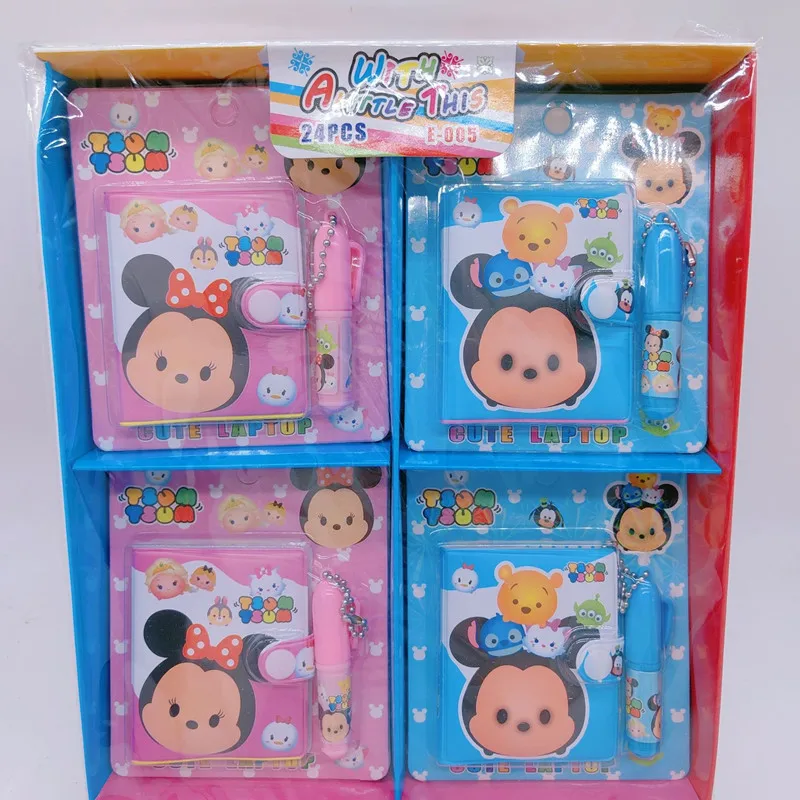 Disney Anime Stitch Notitieboekje Met Pen Kawaii Lilo & Stitch Draagbaar Kladblok Mini Notebook Set Cartoon Kinderen Briefpapier