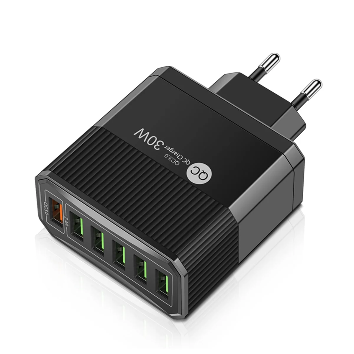 

ABEP-6 Ports USB Charger 30W Fast Charging Charger Cell Phone Chargers EU Plug Black