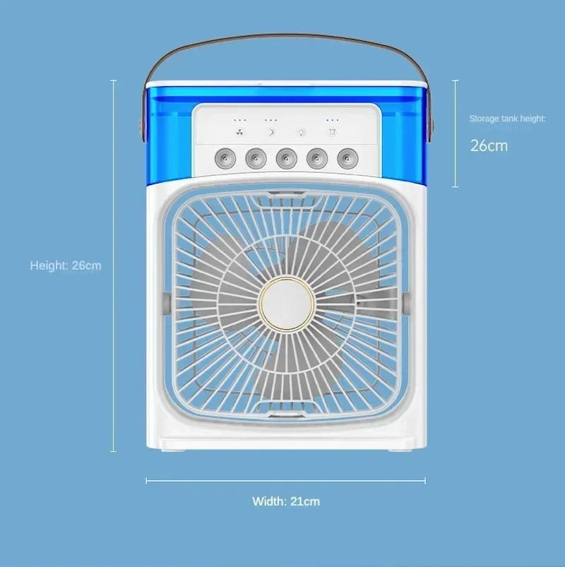 Mini ventilador humidificador portátil, aire acondicionado pequeño para el hogar, refrigeración por hidrorefrigeración, ajuste portátil para