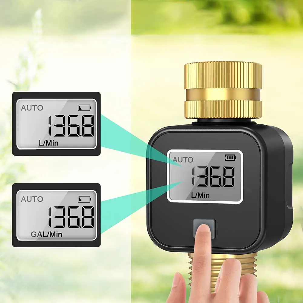 

IP55 Латунный таймер впускного клапана с ЖК-дисплеем, цифровой латунный впускной и выпускной расходомер, водонепроницаемые инструменты для расходомера шланга