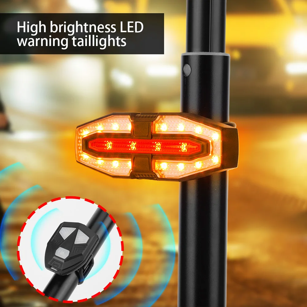 E-سكوتر تحذير السلامة الذيل ضوء USB قابلة للشحن مع جهاز التحكم عن بعد بدوره مصباح إشارة LED مقاوم للماء ل M365 Pro 2 MI 4 #4