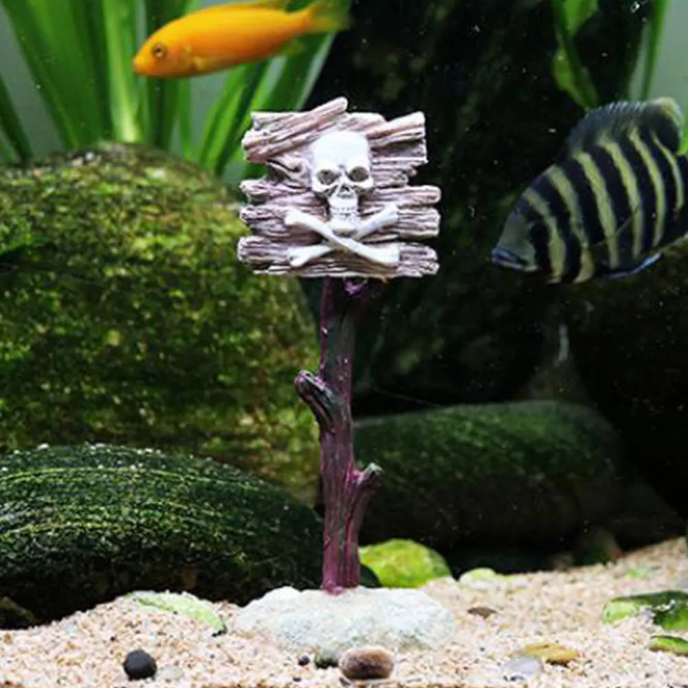 

3 Pcs Durable L scape Resin Warning Sign Fish Tank L scape Decor Fish Tank Supplies Aquarium SuppliesPet Decor