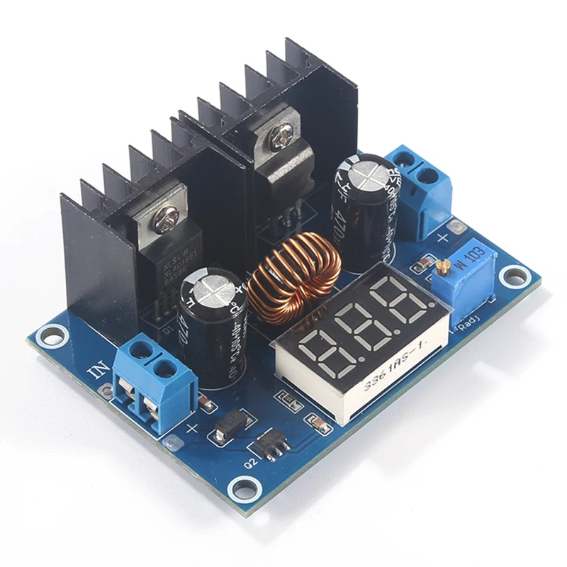 XL4016E1 DC Step-Down Module With Adjustable Output 8A DC-DC Regulator Board With Digital Display Module 4Piece