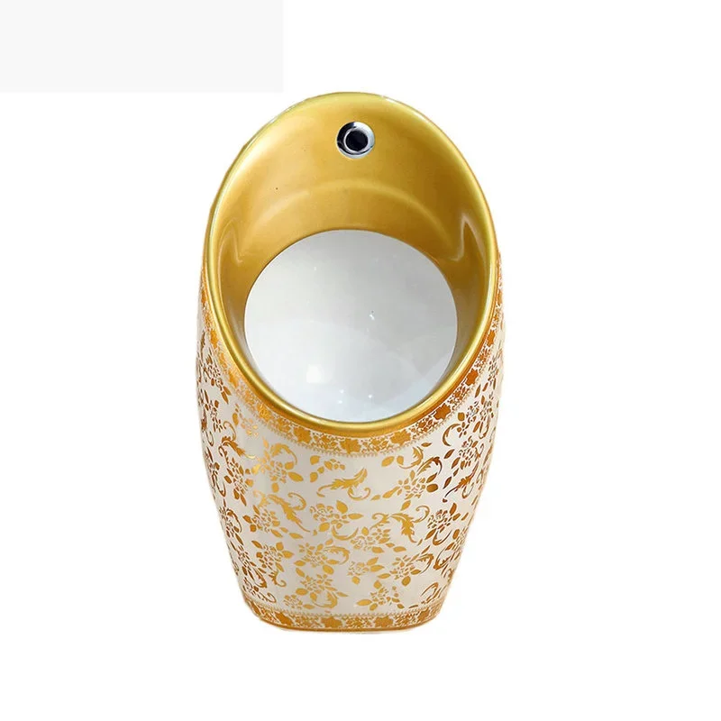 

sanitary bathroom sensor gravity flushing ceramic wall hung gold urinal