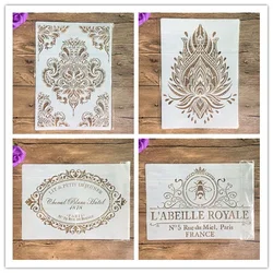 Formato A4 Cornice per pittura murale Stencil di design Scrapbooking Timbro Album Decorativo Goffratura Carta artigianale Modello di etichetta floreale fai da te