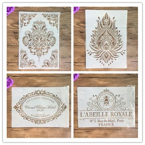 A4 size Wall Painting Frame Design stencils Scrapbooking Stamp Album Decorative Embossing Craft Paper DIY Flower Label Template