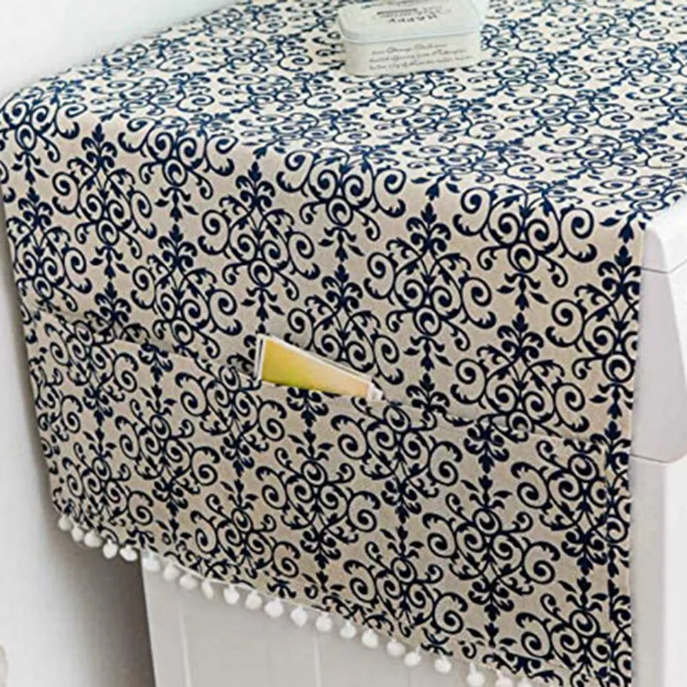 Housse anti-poussière pour réfrigérateur en porcelaine bleue et blanche, pour Machine à laver, avec sac de rangement, couverture solaire universelle, B78B-2X