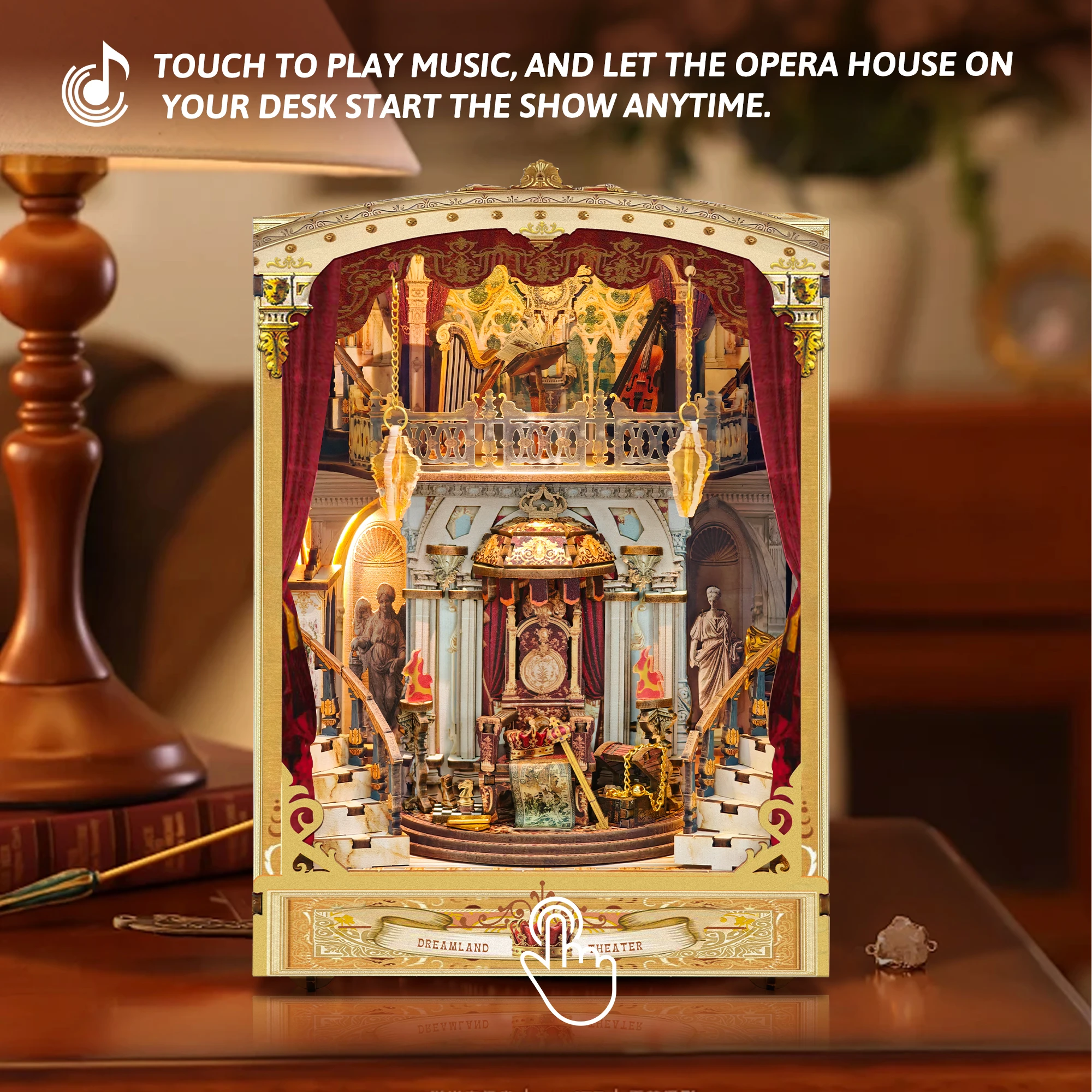 لتقوم بها بنفسك كتاب الزاوية خشبية مصغرة نموذج أطقم دريم لاند مسرح Bookend لغز ثلاثية الأبعاد مع رف الكتب الخفيفة لهدايا عيد ميلاد صديق