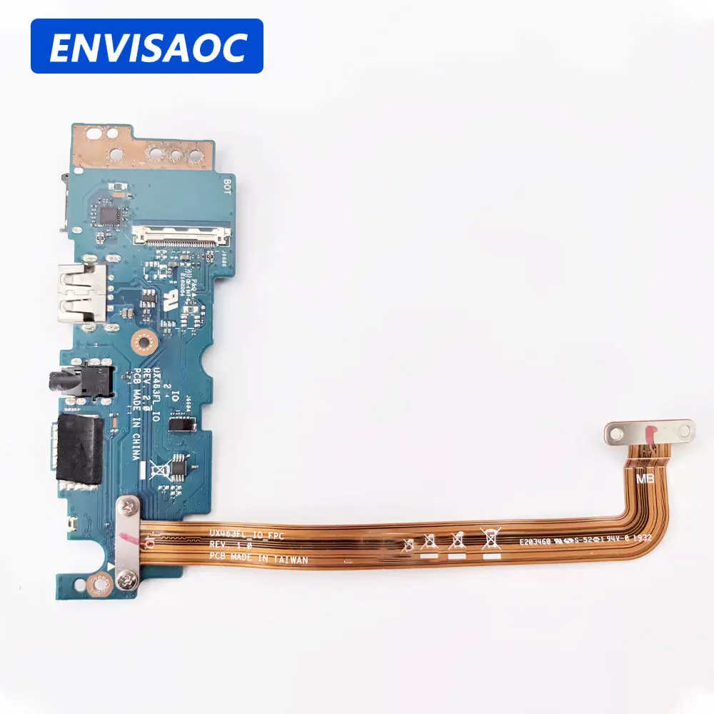 OEM For ASUS Zenbook Flip 14 UX463 UX463F UX463FA UX463FL 2-in-1 Laptop I/O Audio USB Jack Port Switch Power Button Board Cable
