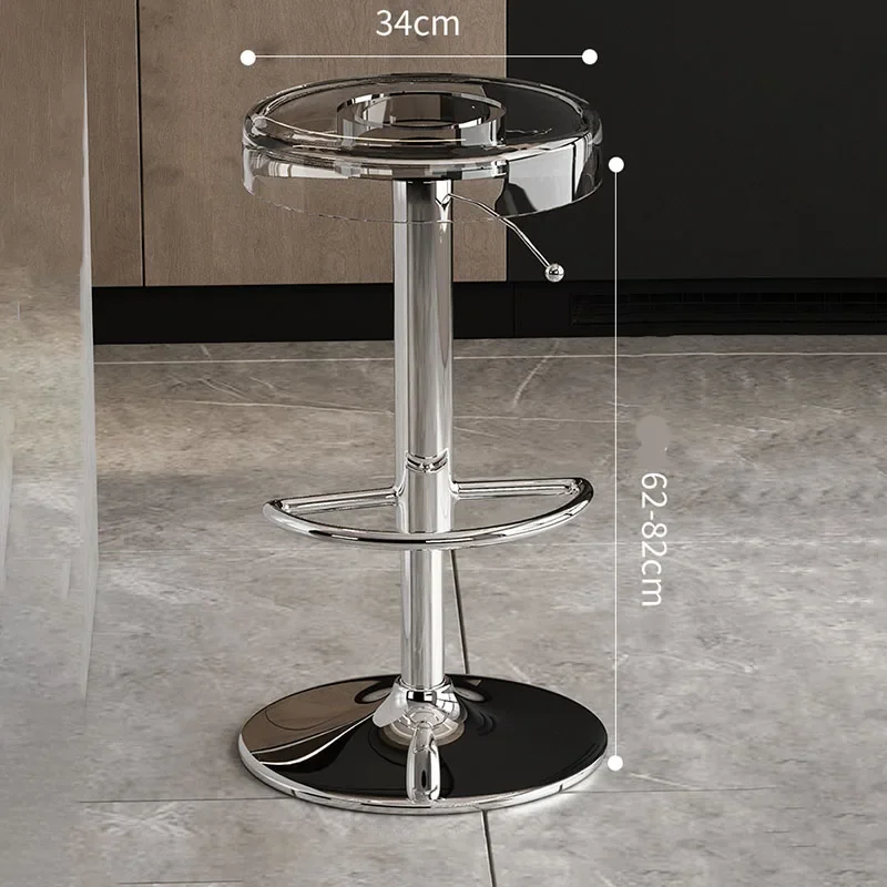 Round Acrylic Bar Chairs Lounge Luxury Breakfast Nordic Bar Stool Ottomans Bistro Taburete Alto Para Cocina Modern Furniture