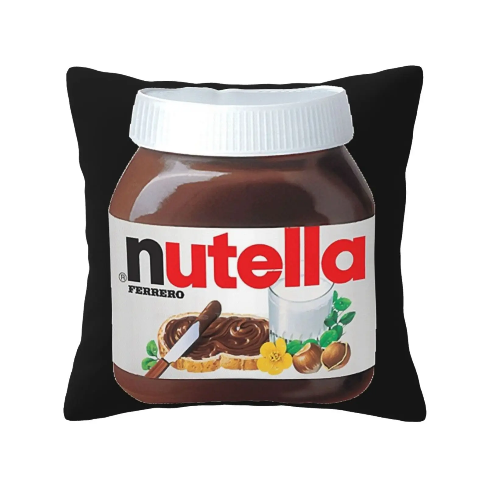 Nutella Pillow slip Kissen bezug Nutella Schokolade Ich liebe Nutella Nutella Liebhaber Essen süße Haselnuss lustige Tumblr Spread Kawaii